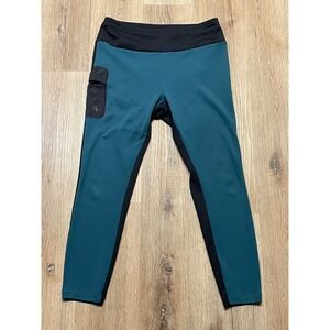 Backcountry Womens XL On The Go Teal Black Cargo Pocket Yoga Pants BCCZ2DD